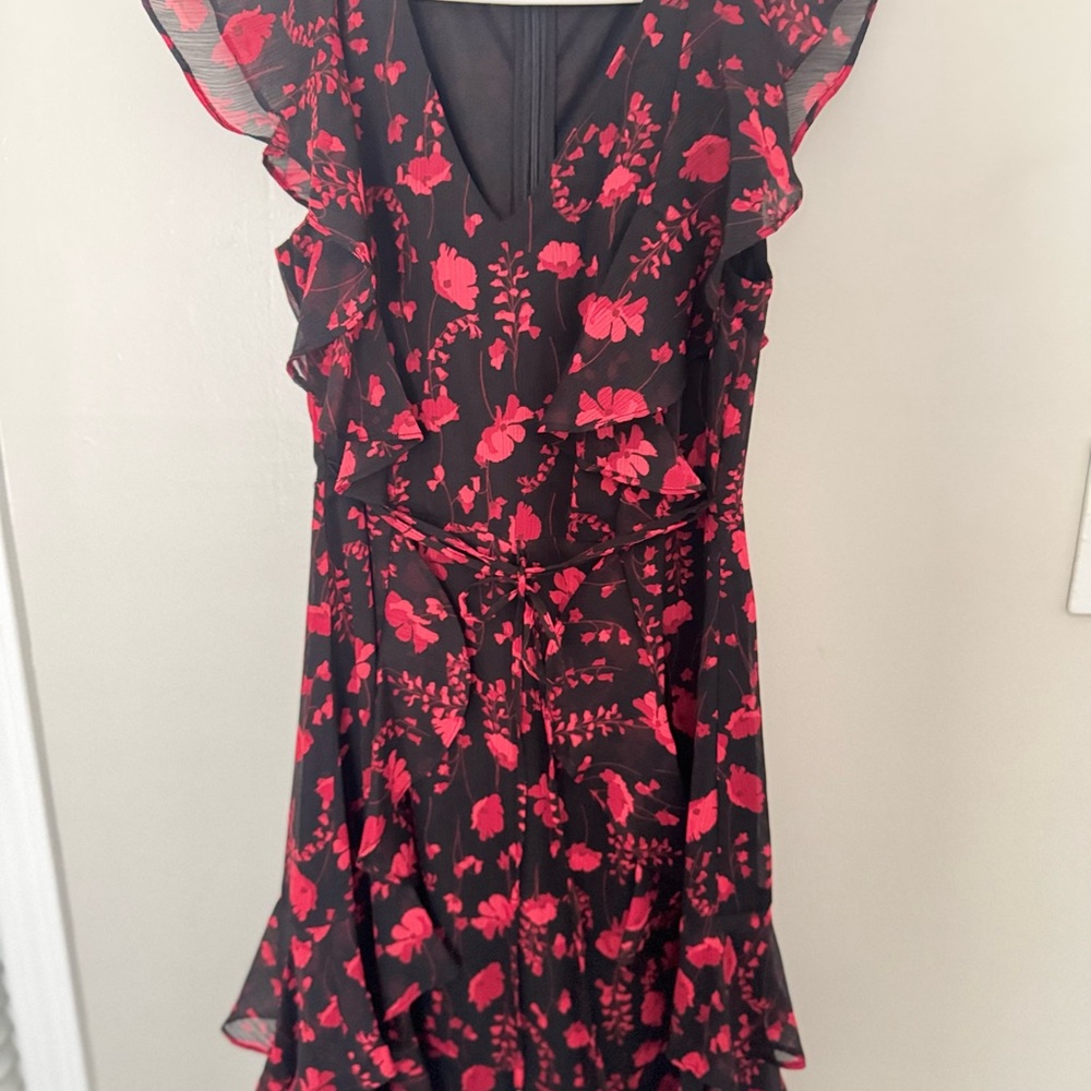Tommy Hilfiger Black and Red Floral Mini Dress